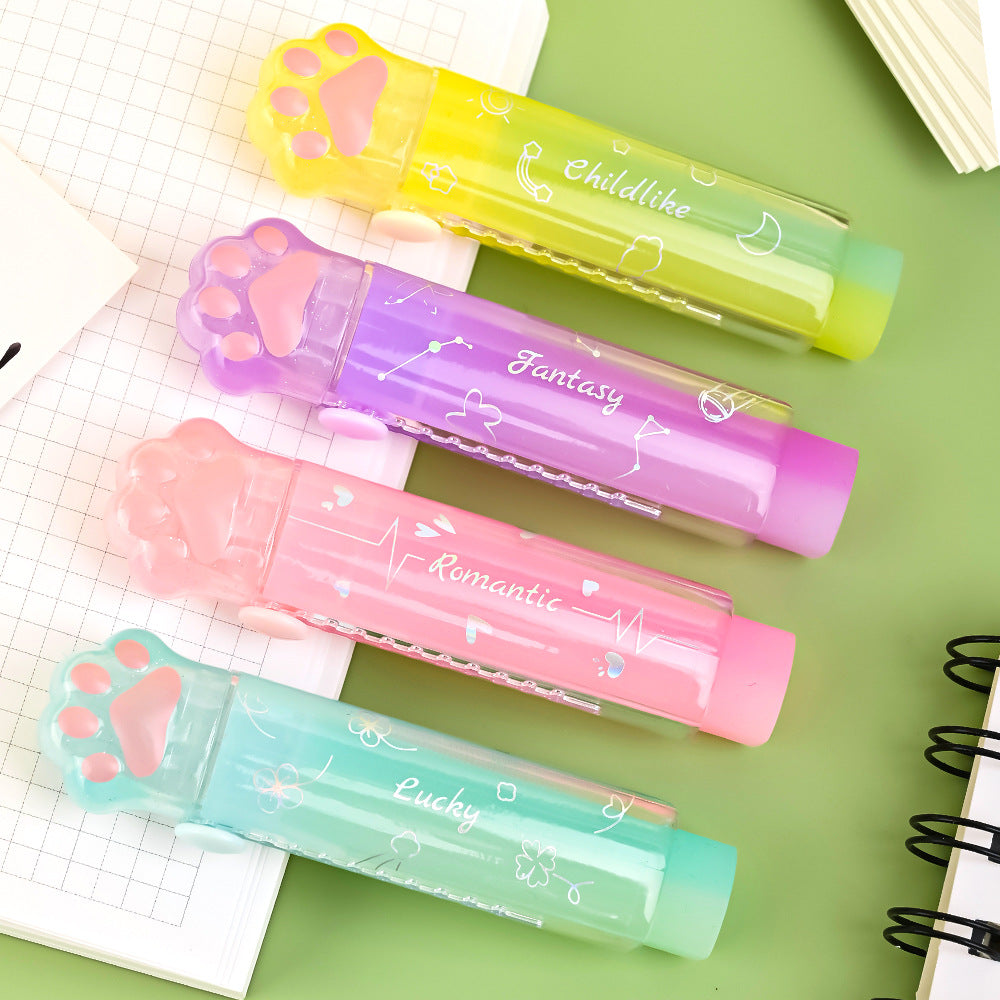 Wholesale PVC Cat Claw Push Pull Eraser